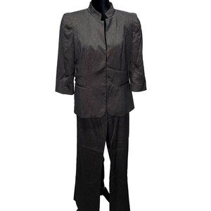 Antonio Melani Metallic Charcoal Pant Suit